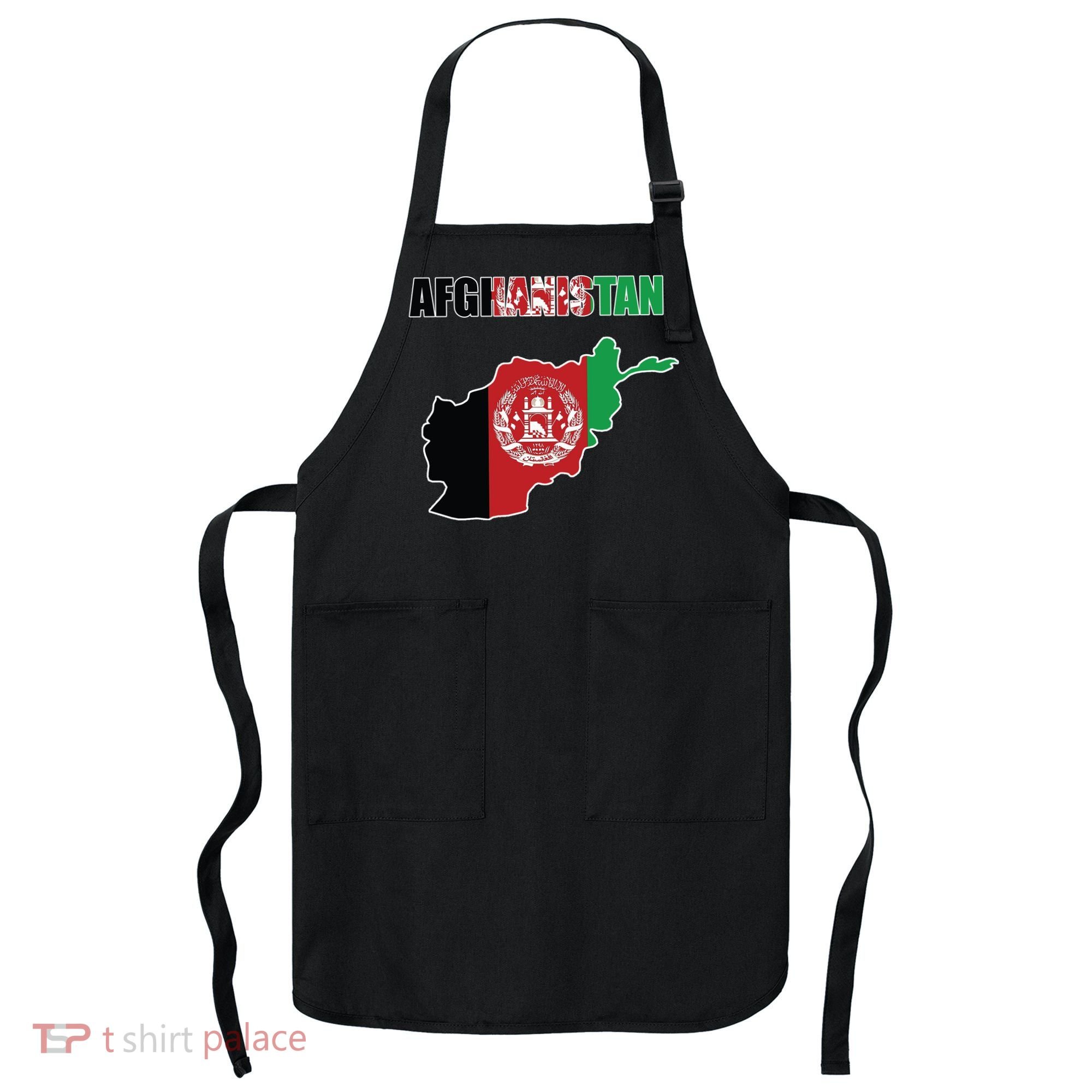 Afghanistan Map Flag Emblem Apron