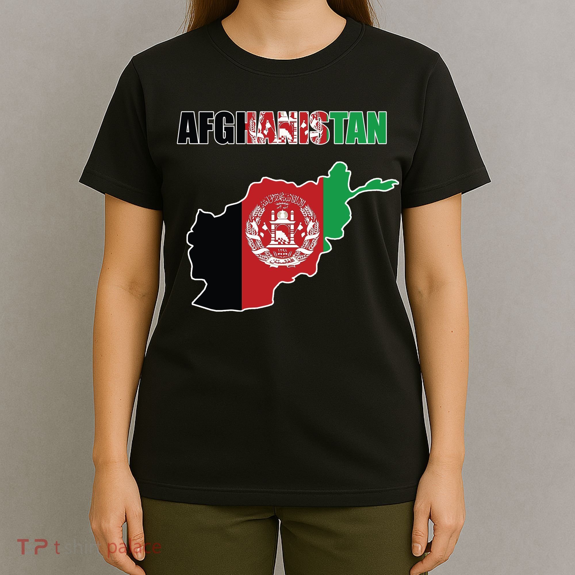 Afghanistan Map Flag Emblem T-Shirt