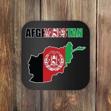 Afghanistan Map Flag Emblem Coaster