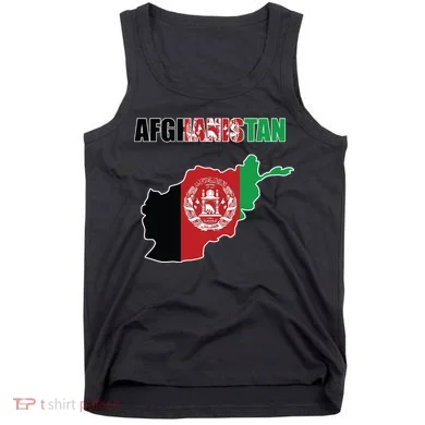 Afghanistan Map Flag Emblem Tank Top