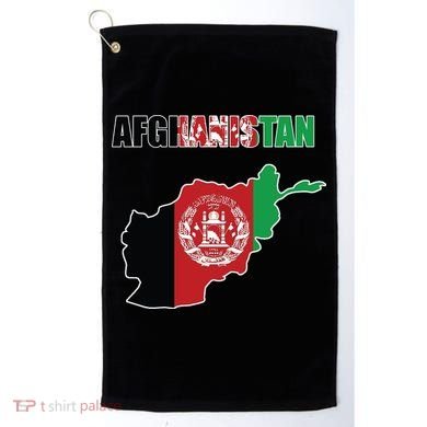 Afghanistan Map Flag Emblem Golf Towel