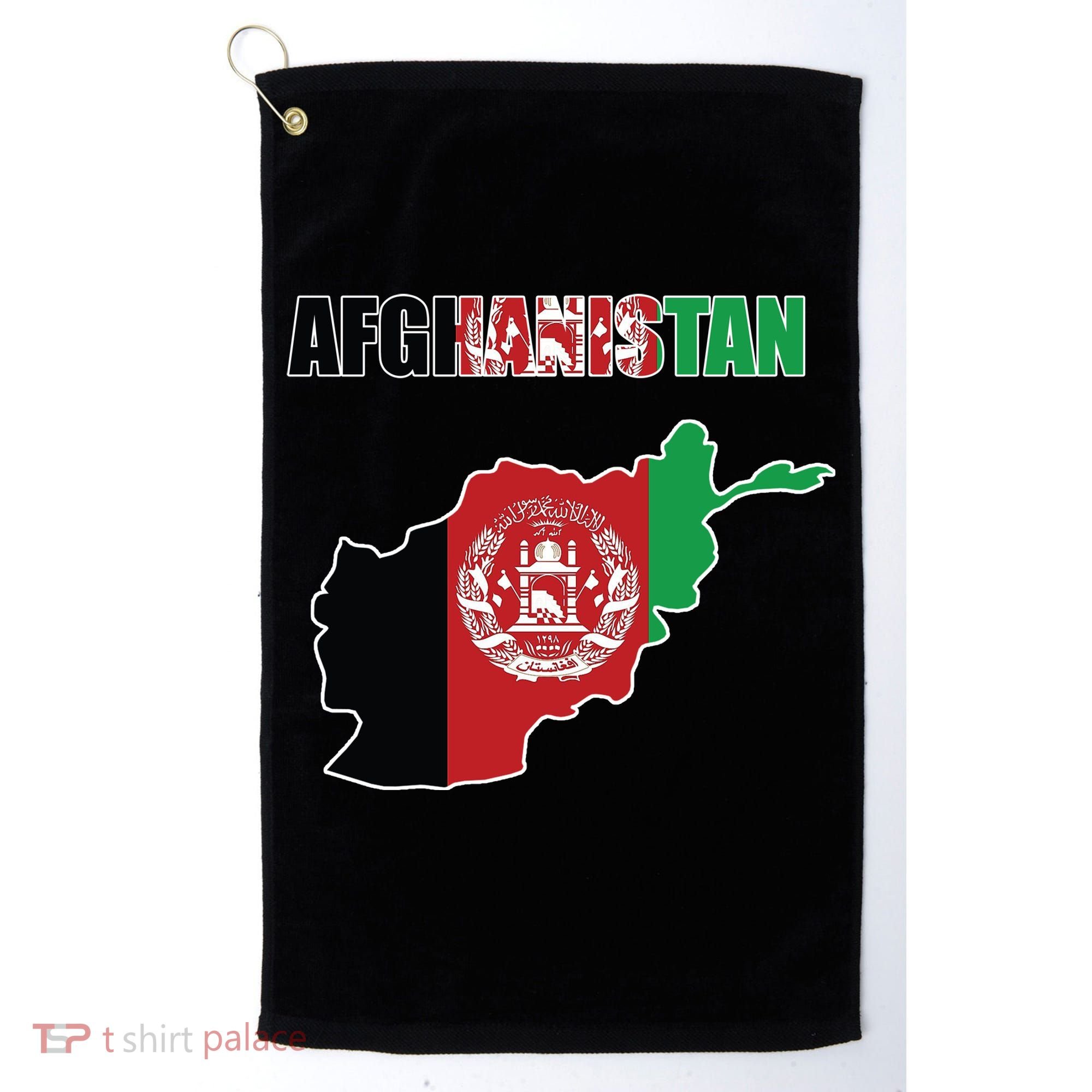 Afghanistan Map Flag Emblem Golf Towel