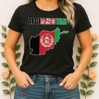 Afghanistan Map Flag Emblem Women's T-Shirt thumb 2