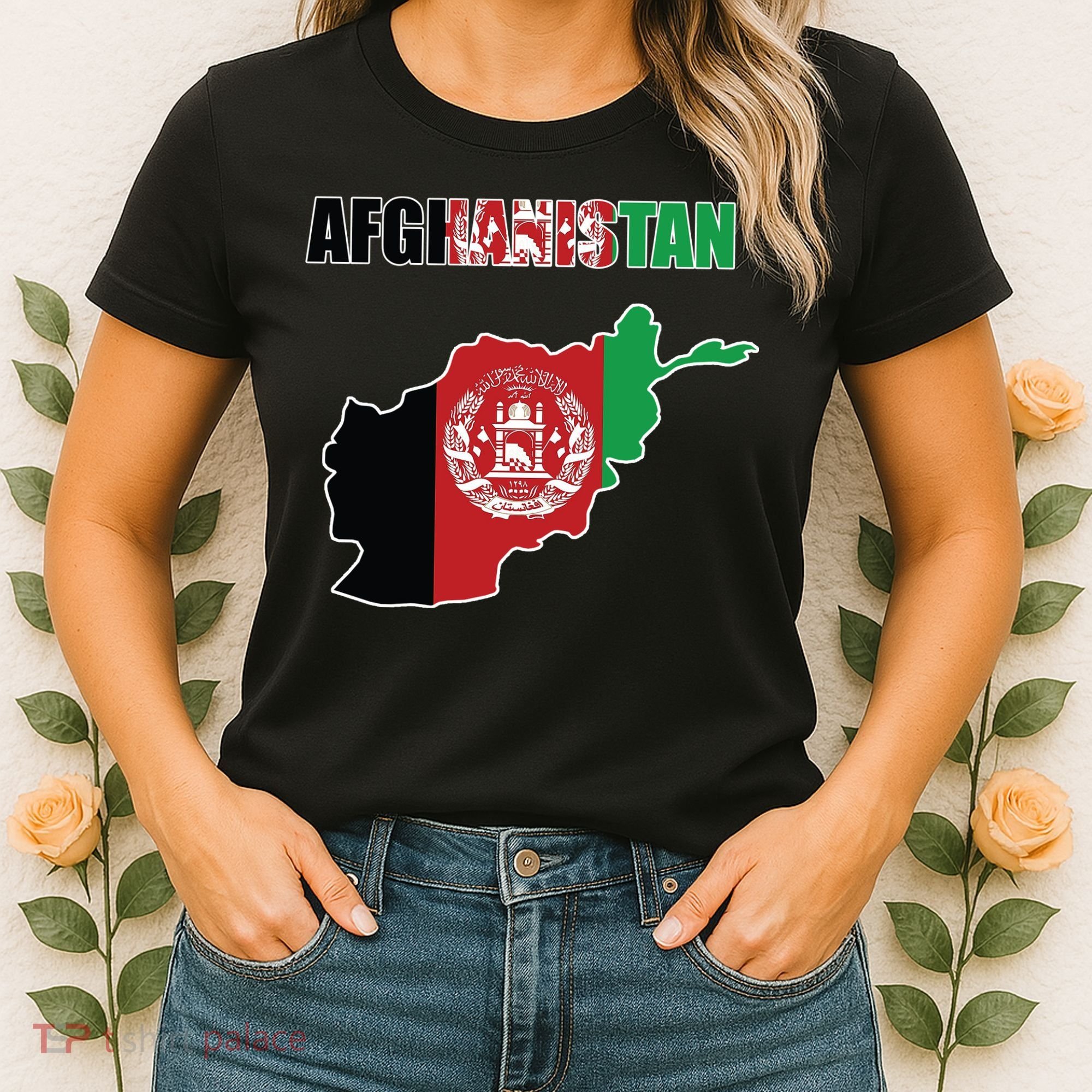 Afghanistan Map Flag Emblem Women's T-Shirt