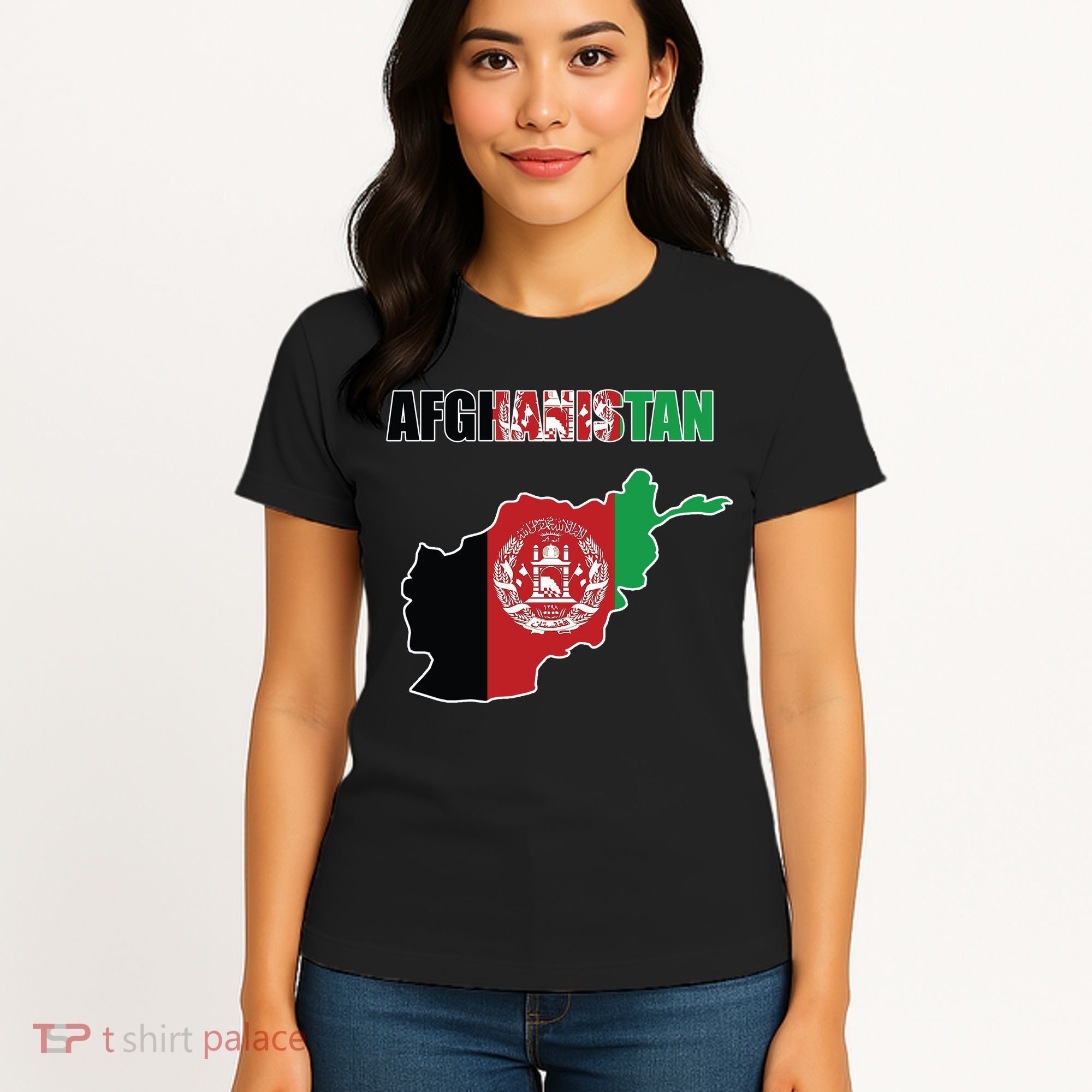 Afghanistan Map Flag Emblem Women's T-Shirt