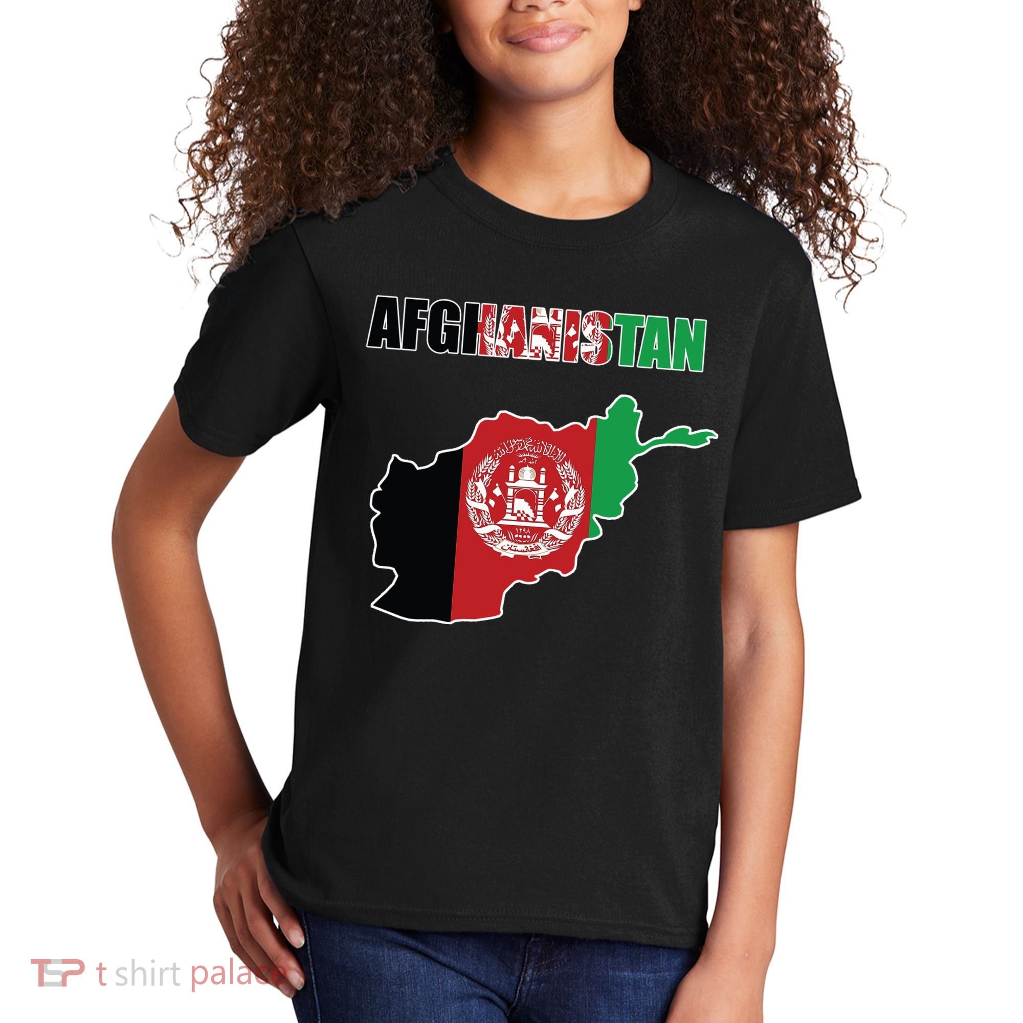 Afghanistan Map Flag Emblem Kids T-Shirt