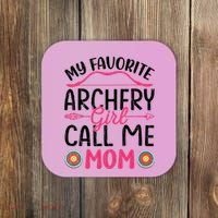 Archery Mom Funny Archer Arrow Bow Hunting Graphic Great Gift Coaster thumb 0
