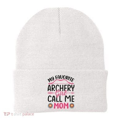 Archery Mom Funny Archer Arrow Bow Hunting Graphic Great Gift Beanie