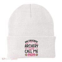Archery Mom Funny Archer Arrow Bow Hunting Graphic Great Gift Beanie thumb 0