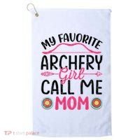 Archery Mom Funny Archer Arrow Bow Hunting Graphic Great Gift Golf Towel thumb 0