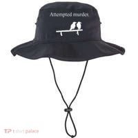 Attempted Murder Funny Sarcasm Crows Ornithology Bucket Hat thumb 0