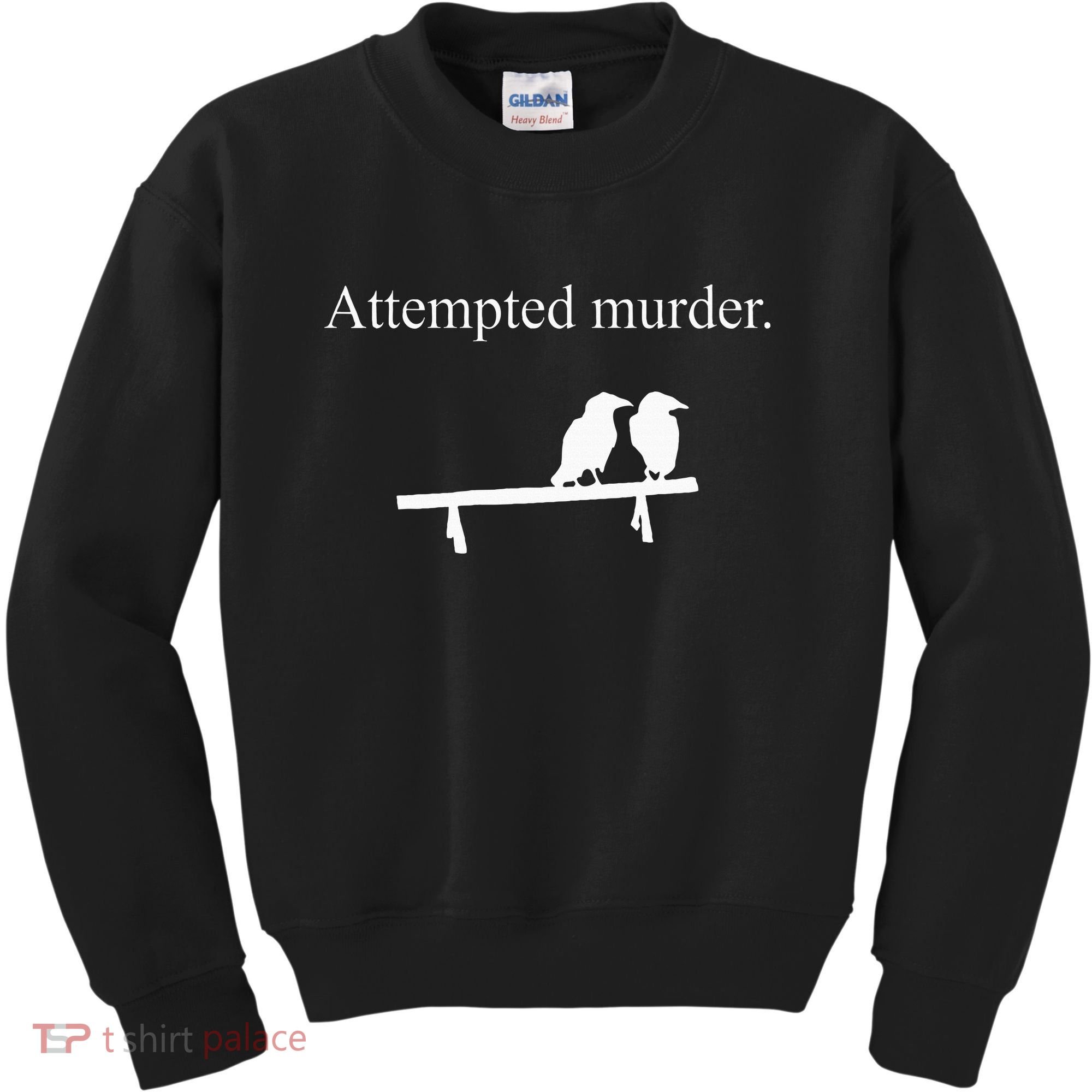 Attempted Murder Funny Sarcasm Crows Ornithology Kids Sweatshirt
