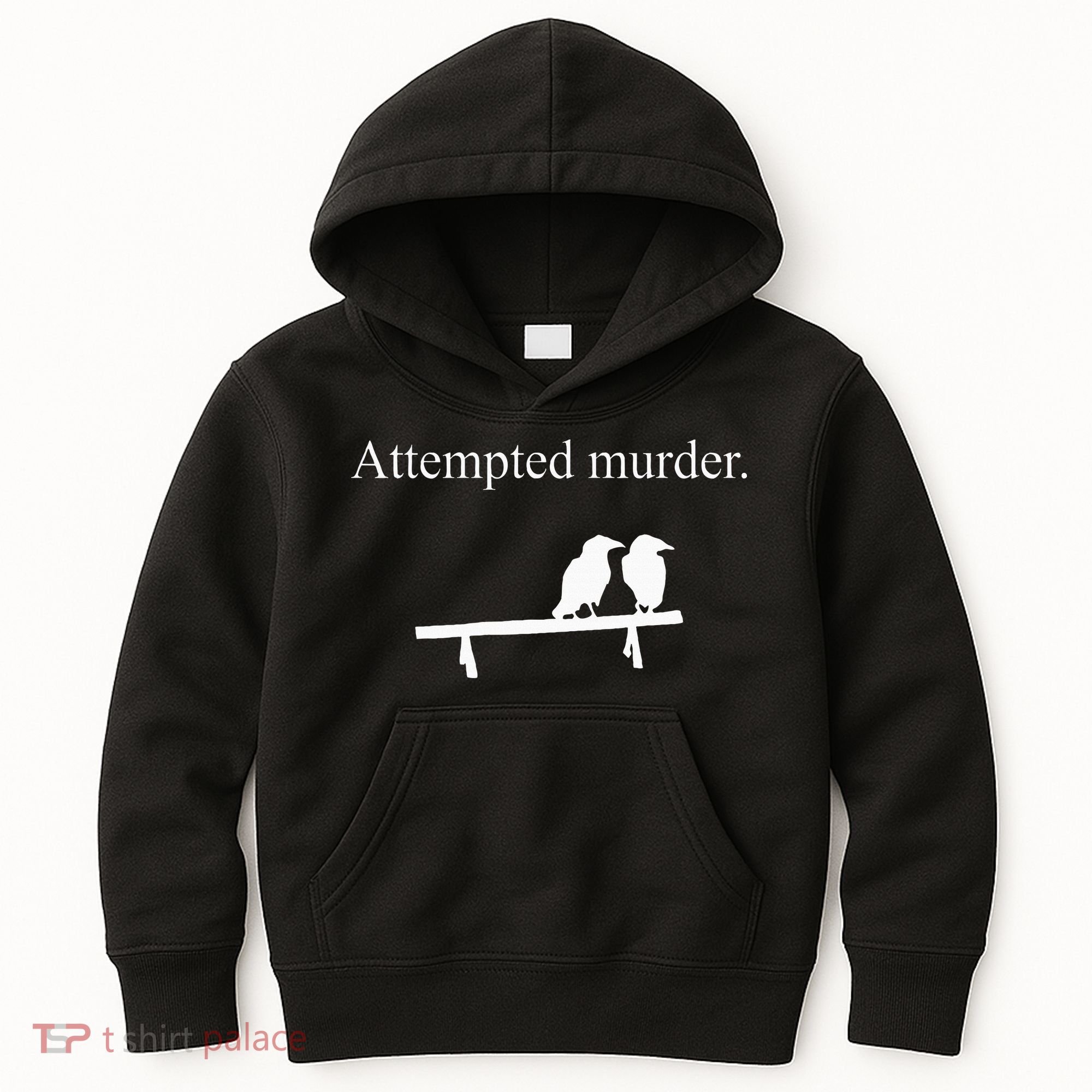 Attempted Murder Funny Sarcasm Crows Ornithology Kids Hoodie