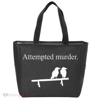 Attempted Murder Funny Sarcasm Crows Ornithology Tote Bag