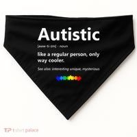 Autistic Meaning Funny Autism Awareness Month USA-Made Doggie Bandana thumb 0
