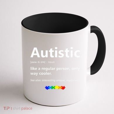 Autistic Meaning Funny Autism Awareness Month Coffee Mug back