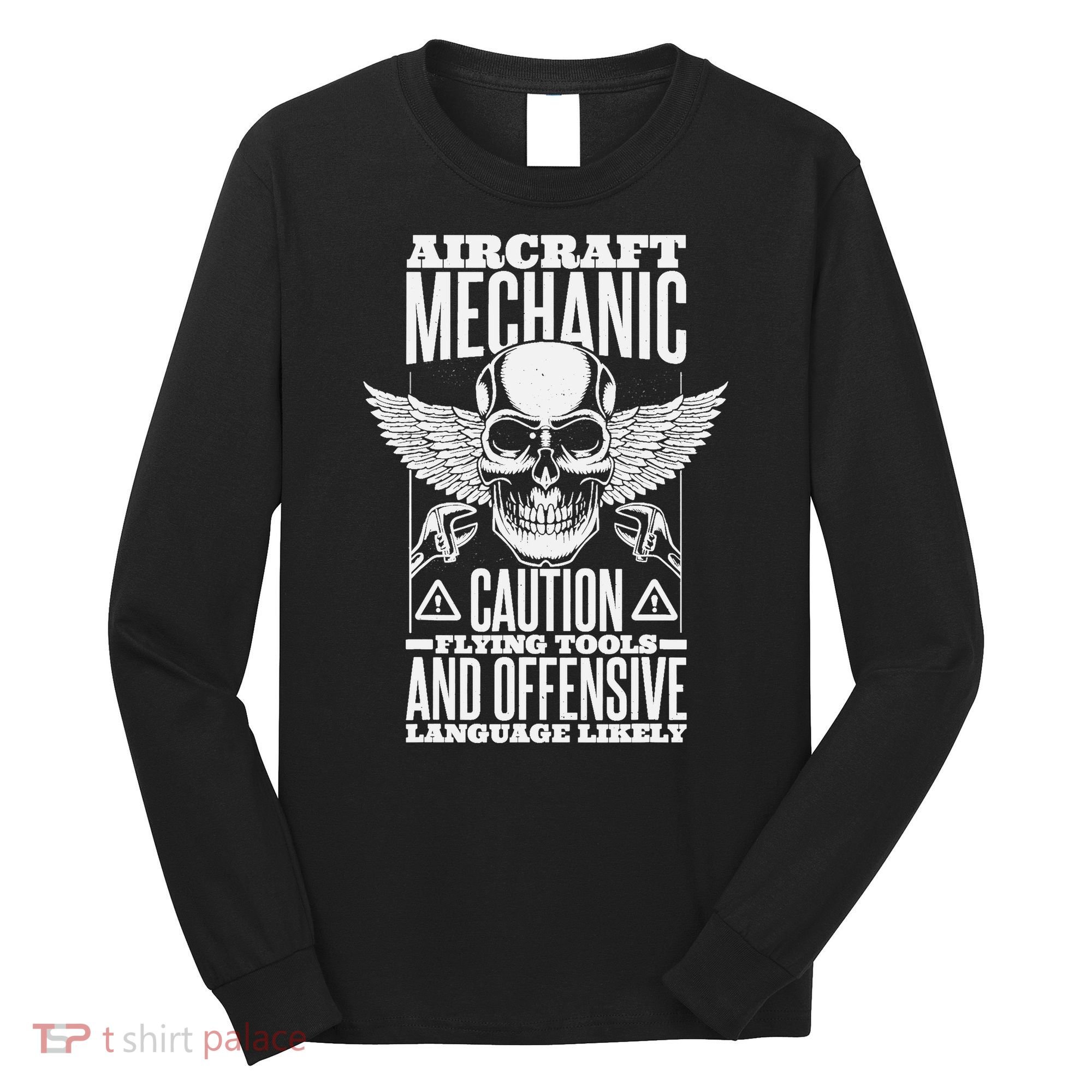 Aircraft Mechanic Flying Tools And Offensive Language, Plane Long Sleeve Shirt
