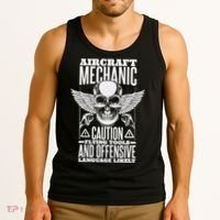 Aircraft Mechanic Flying Tools And Offensive Language, Plane Tank Top thumb 3