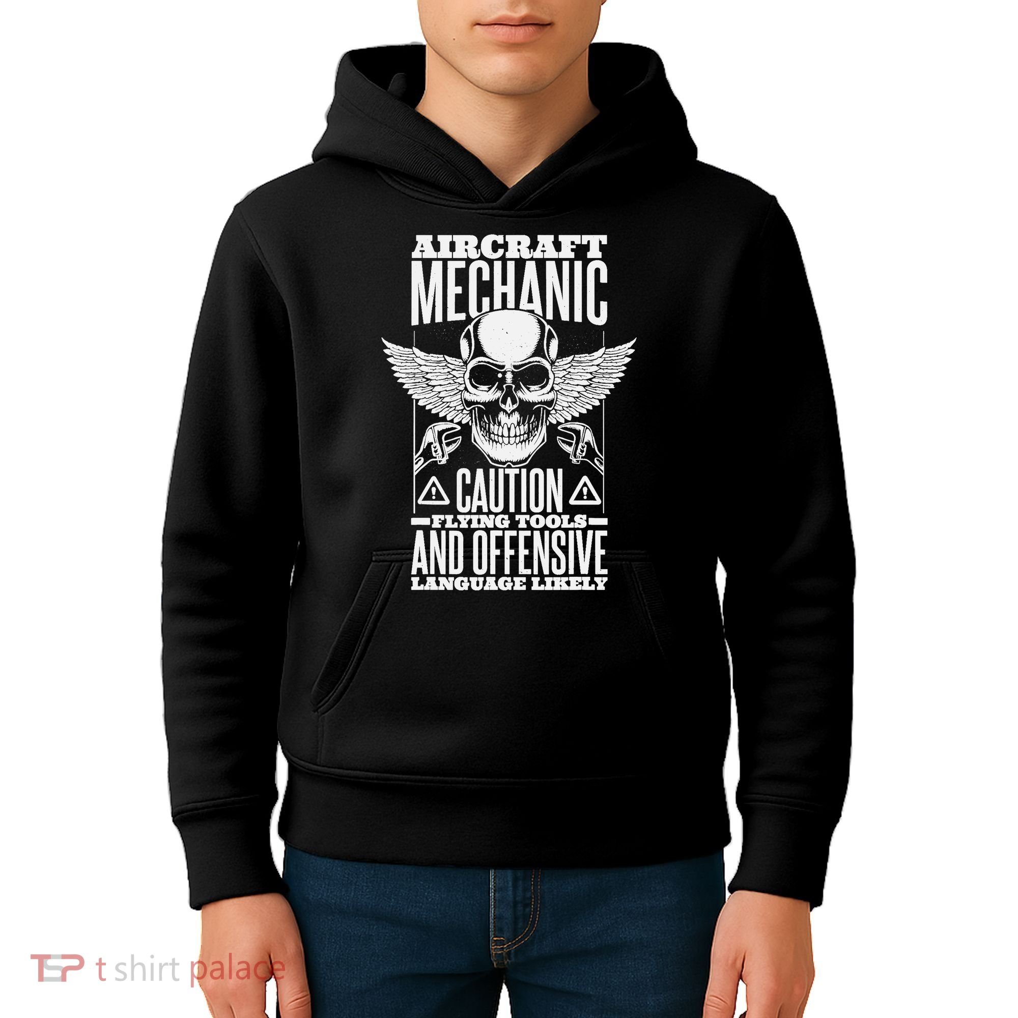 Aircraft Mechanic Flying Tools And Offensive Language, Plane Kids Hoodie