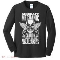Aircraft Mechanic Flying Tools And Offensive Language, Plane Kids Long Sleeve Shirt thumb 0