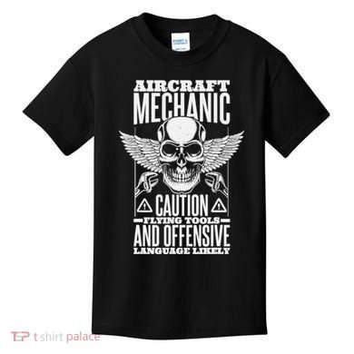 Aircraft Mechanic Flying Tools And Offensive Language, Plane Kids T-Shirt
