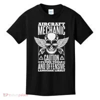 Aircraft Mechanic Flying Tools And Offensive Language, Plane Kids T-Shirt thumb 0