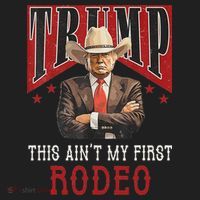 AinT My First Rodeo Western Cowboy Funny Trump Beanie thumb 2