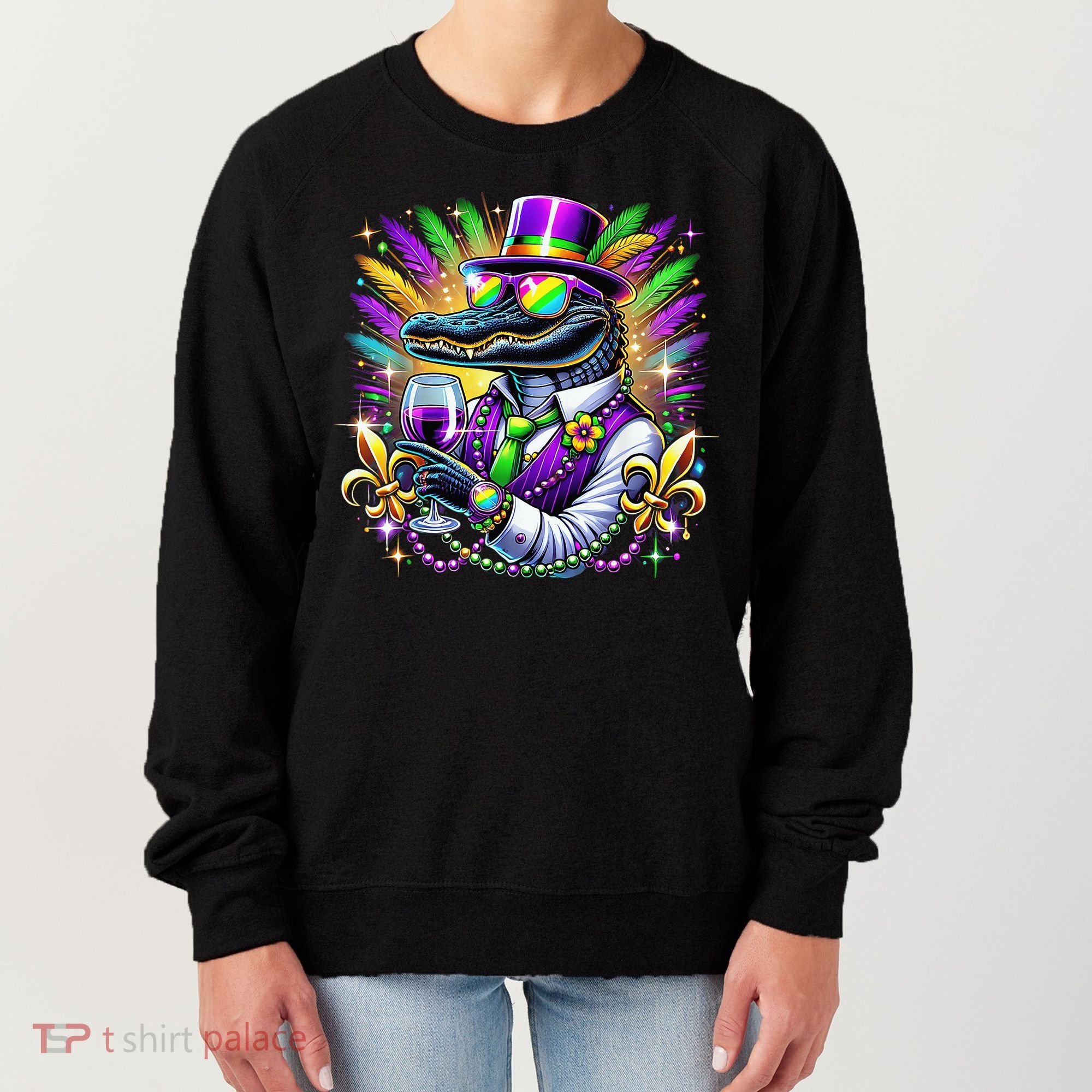 Alligator Mardi Gras Carnival Party Outfit Women's Sweatshirt