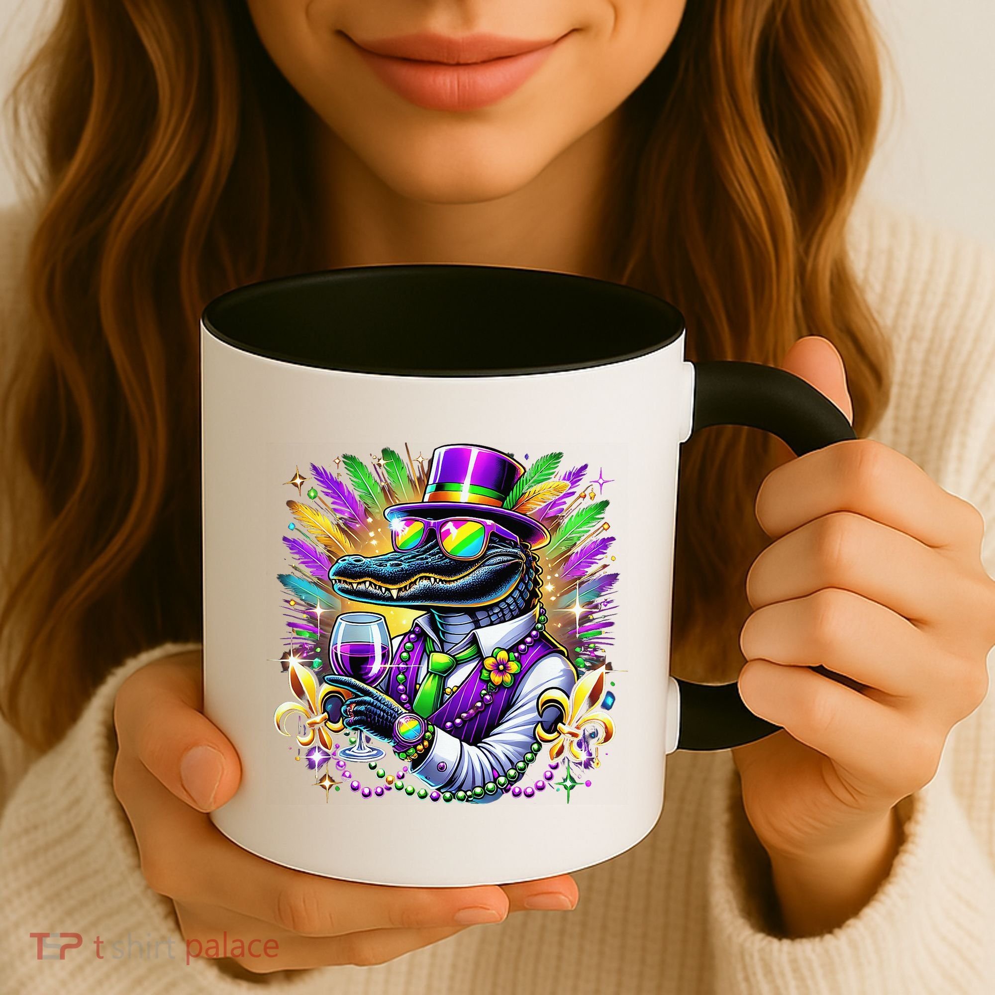 Alligator Mardi Gras Carnival Party Outfit Coffee Mug