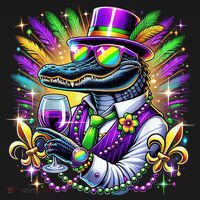 Alligator Mardi Gras Carnival Party Outfit Women's Hoodie thumb 2