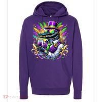 Alligator Mardi Gras Carnival Party Outfit Hoodie thumb 0
