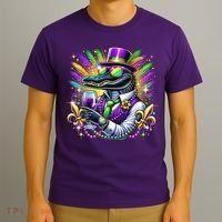 Alligator Mardi Gras Carnival Party Outfit T-Shirt thumb 3