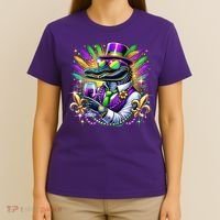 Alligator Mardi Gras Carnival Party Outfit T-Shirt thumb 4