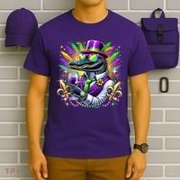 Alligator Mardi Gras Carnival Party Outfit T-Shirt thumb 6