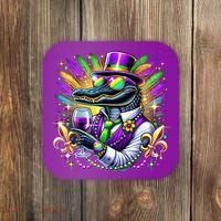 Alligator Mardi Gras Carnival Party Outfit Coaster thumb 0