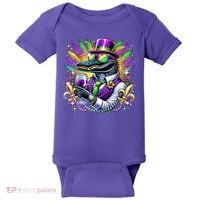 Alligator Mardi Gras Carnival Party Outfit Baby Bodysuit thumb 0