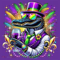 Alligator Mardi Gras Carnival Party Outfit Toddler Hoodie thumb 2