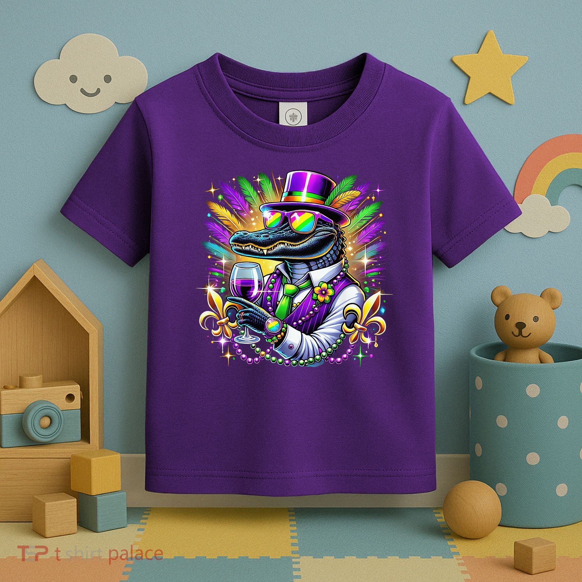 Alligator Mardi Gras Carnival Party Outfit Toddler T-Shirt