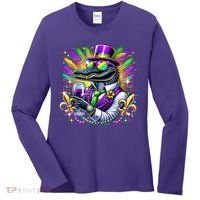 Alligator Mardi Gras Carnival Party Outfit Women's Long Sleeve Shirt thumb 0