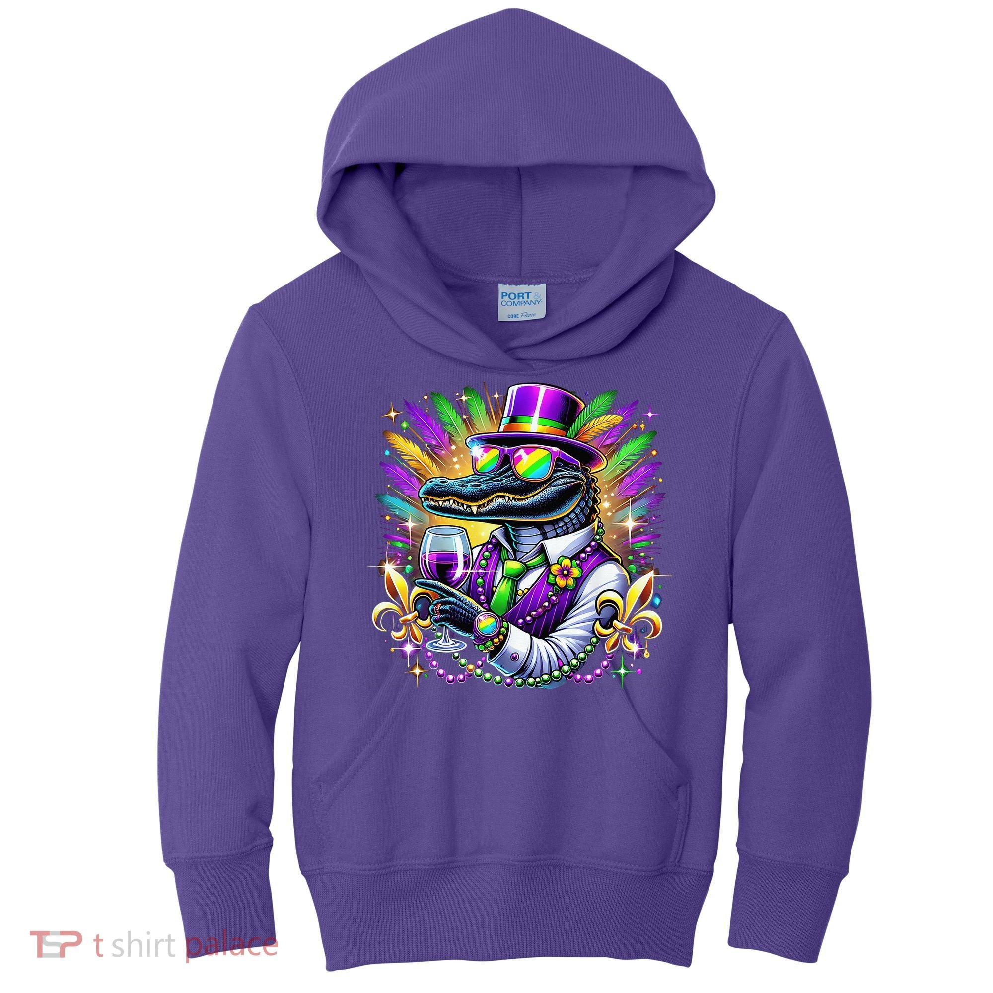 Alligator Mardi Gras Carnival Party Outfit Kids Hoodie
