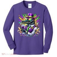 Alligator Mardi Gras Carnival Party Outfit Kids Long Sleeve Shirt thumb 0