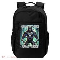 Alpha Male Human By Chance Alpha By Choice Alpha Wolf Backpack thumb 0