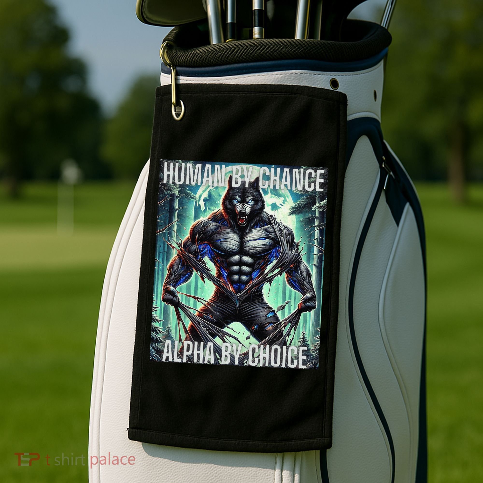Alpha Male Human By Chance Alpha By Choice Alpha Wolf Golf Towel