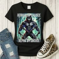 Alpha Male Human By Chance Alpha By Choice Alpha Wolf Women's T-Shirt thumb 3