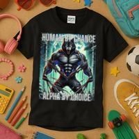 Alpha Male Human By Chance Alpha By Choice Alpha Wolf Kids T-Shirt thumb 3