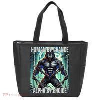 Alpha Male Human By Chance Alpha By Choice Alpha Wolf Tote Bag thumb 0