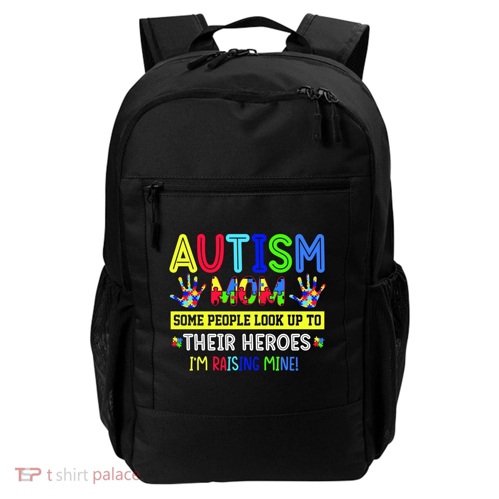 Autism Mom I'm Raising My Hero Awareness Puzzle Backpack