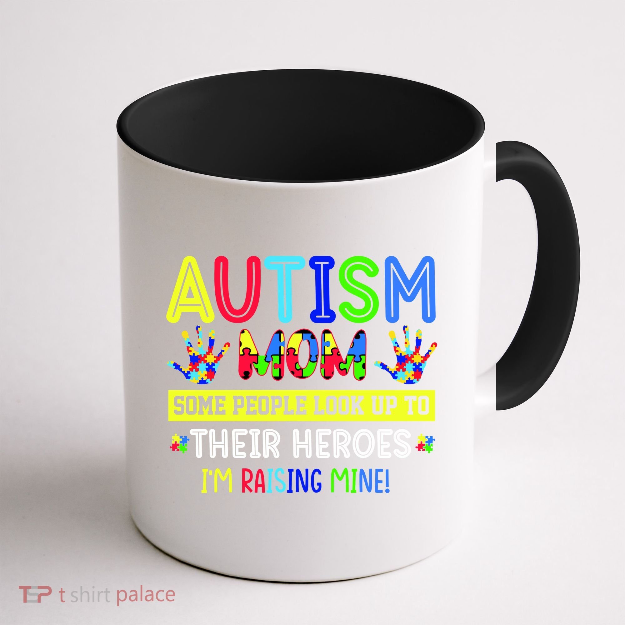 Autism Mom I'm Raising My Hero Awareness Puzzle Coffee Mug