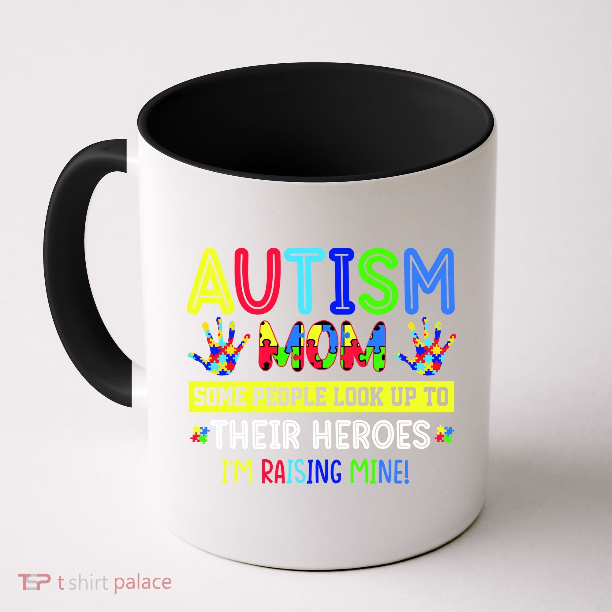 Autism Mom I'm Raising My Hero Awareness Puzzle Coffee Mug