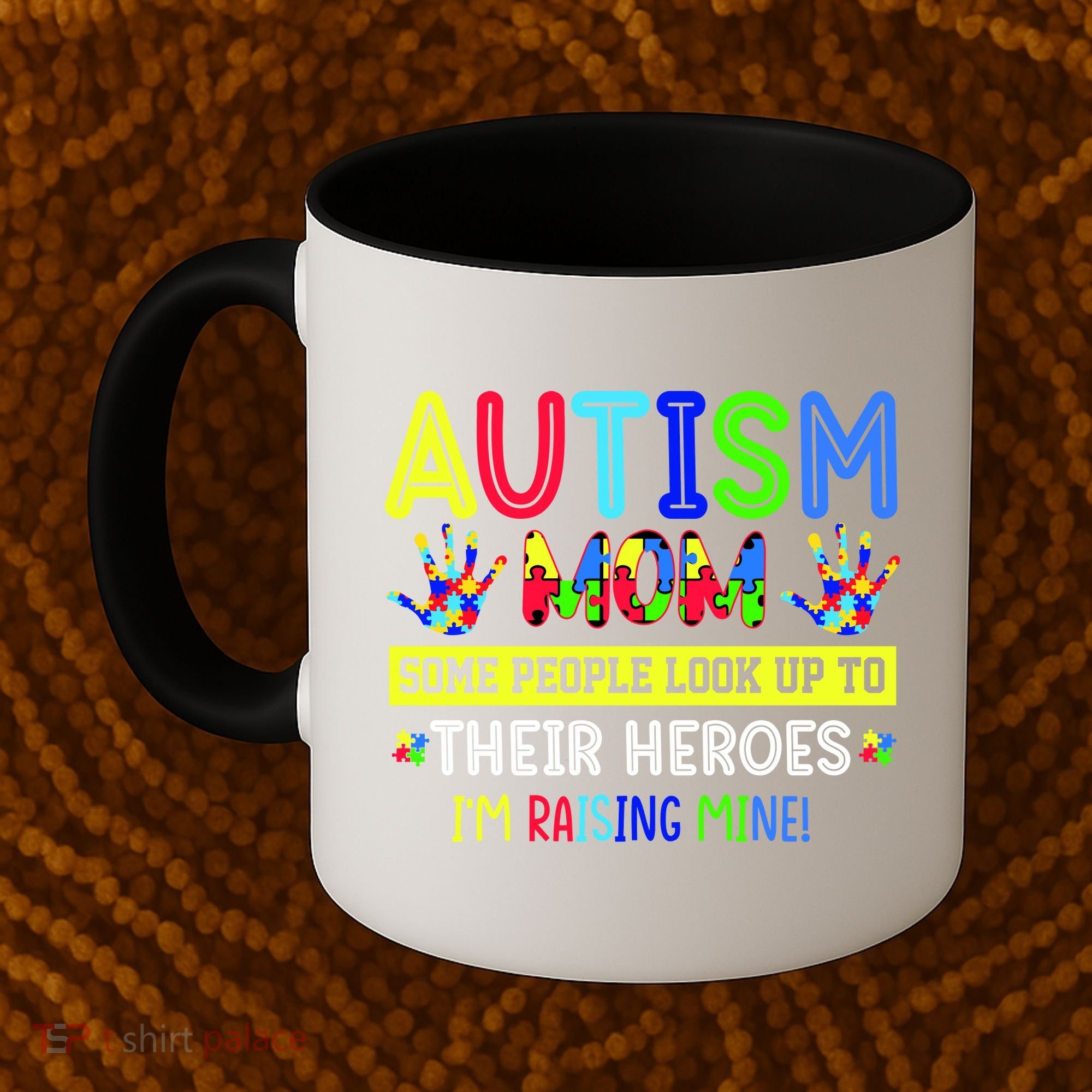 Autism Mom I'm Raising My Hero Awareness Puzzle Coffee Mug